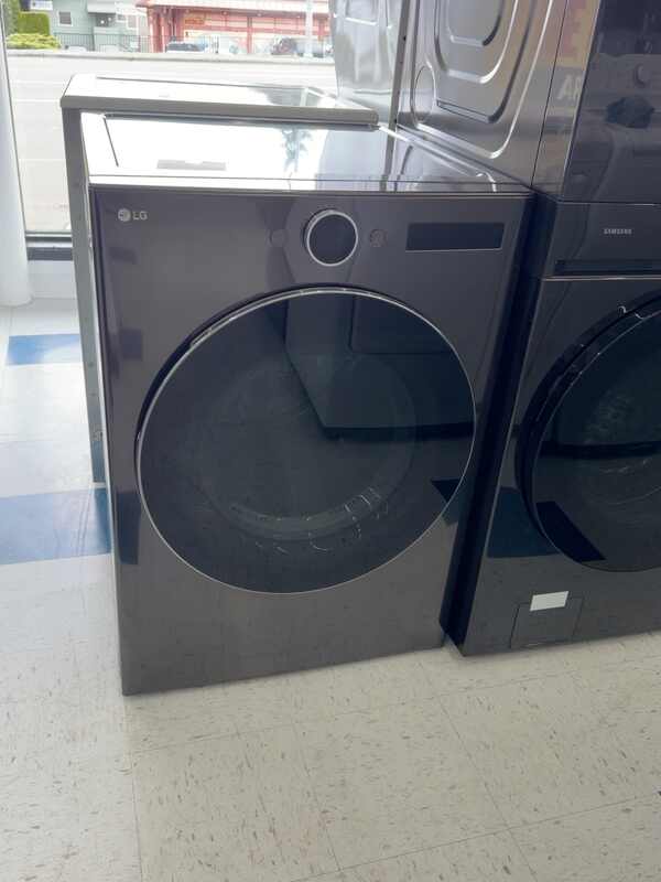 Actual LG DLEX6700B 7.4 Cu. Ft. Smart Electric Dryer with TurboSteam in Black Steel in the MD Appliances showroom