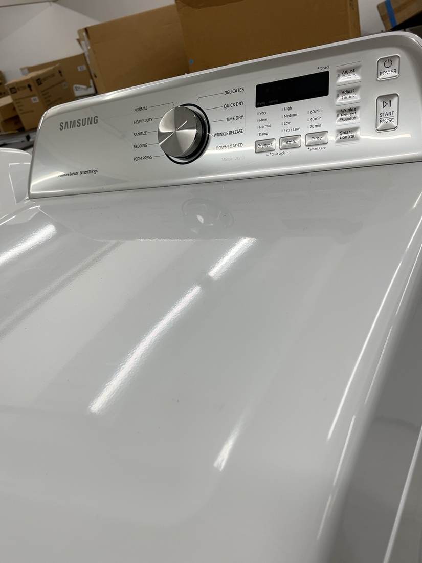 Samsung DVE47CG3500W 7.4 Cu. Ft. Smart Electric Dryer with Sensor Dry in White – view 1
