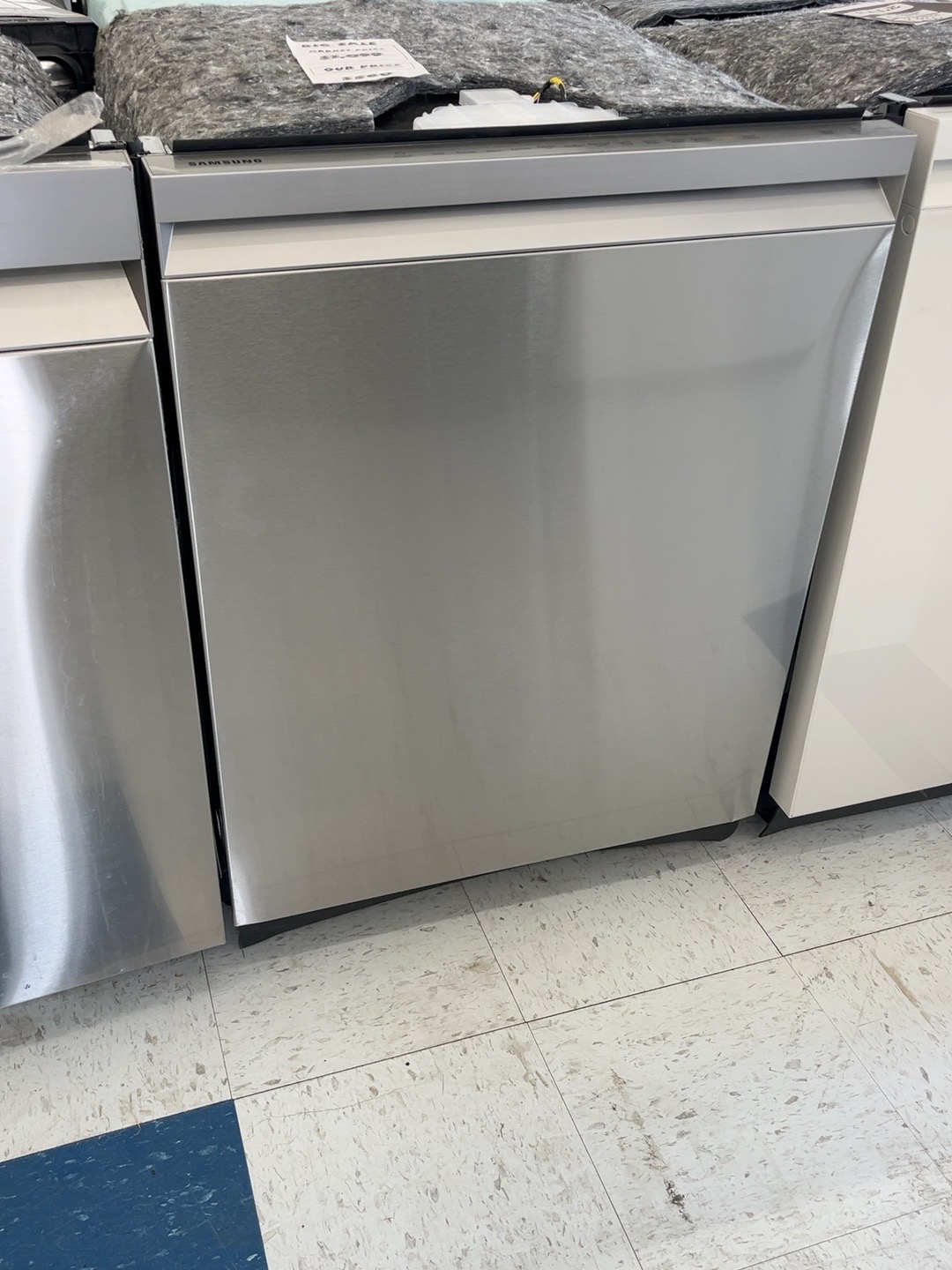 Actual Samsung 24-Inch Smart Top Control Dishwasher with StormWash and Smart Dry – Model DW80B7070US in the MD Appliances showroom