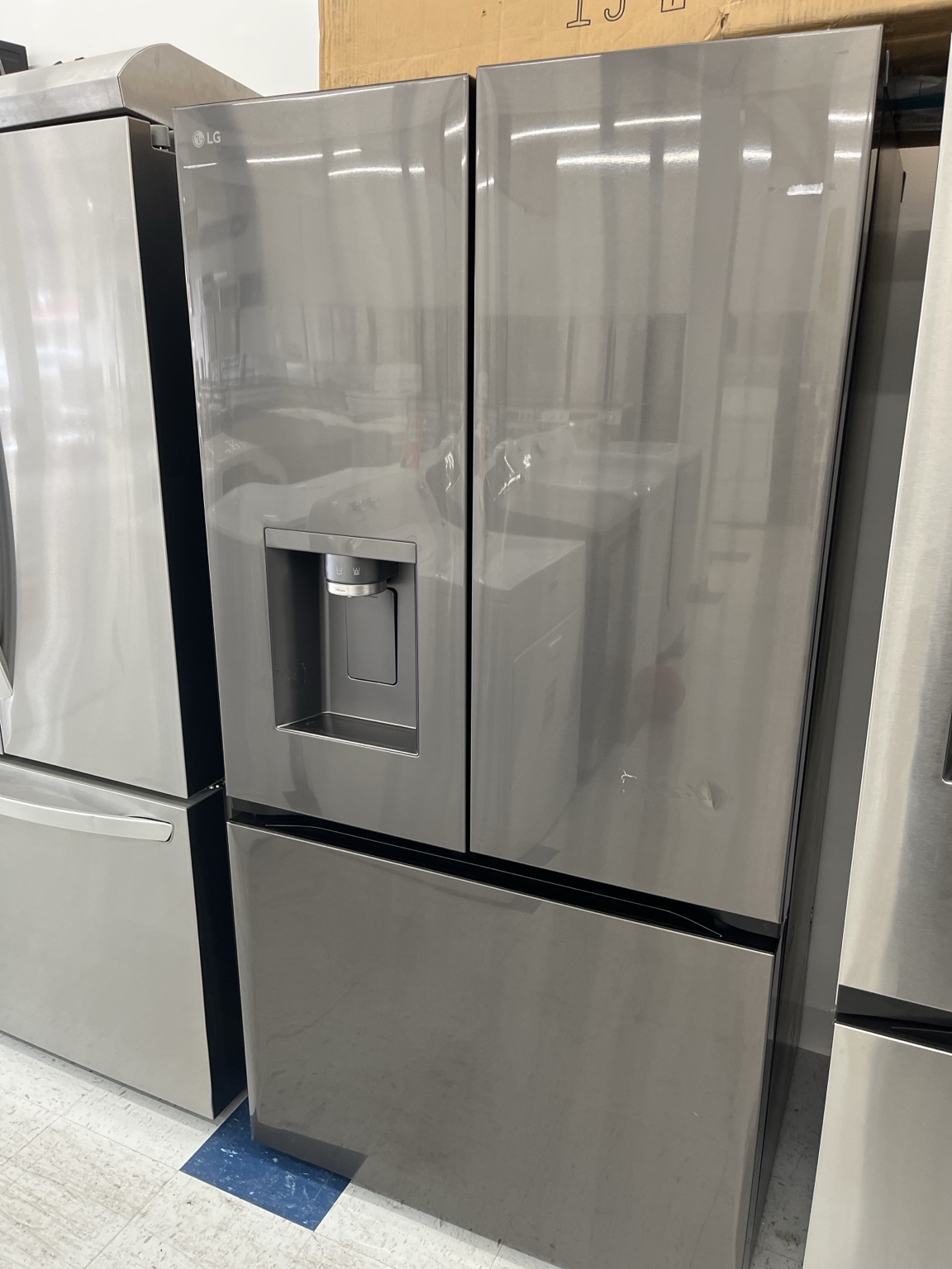 Actual LG LRYXC2606D 26 Cu. Ft. Smart Counter-Depth MAX French-Door Refrigerator in the MD Appliances showroom