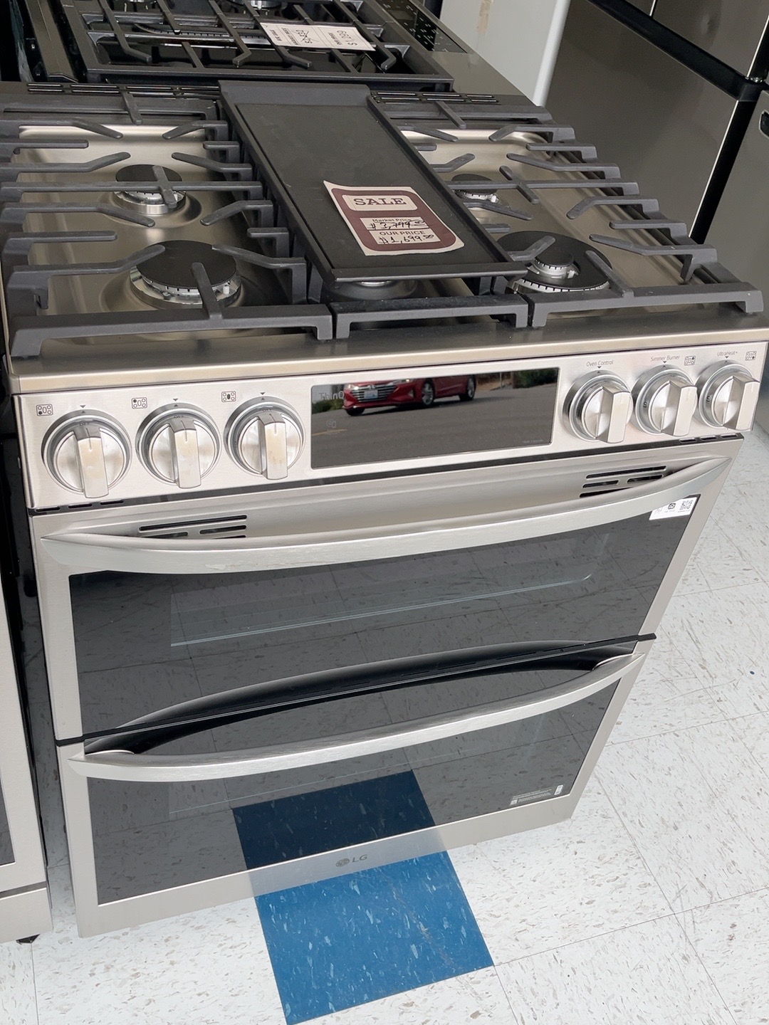 Actual LG LTGL6937F 30 in. Smart Slide-In Gas Double Oven Range in the MD Appliances showroom