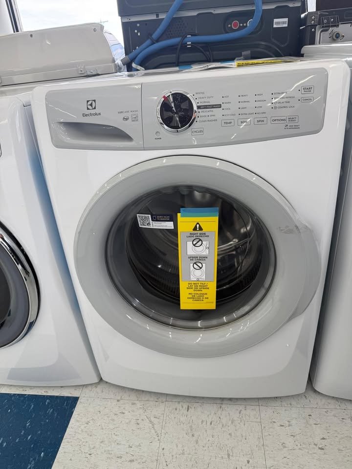 Actual Electrolux High Efficiency Stackable Medium ( 4.4-cu ft ) Front Load Washer ( White ) – Model ELFW7337AW in the MD Appliances showroom