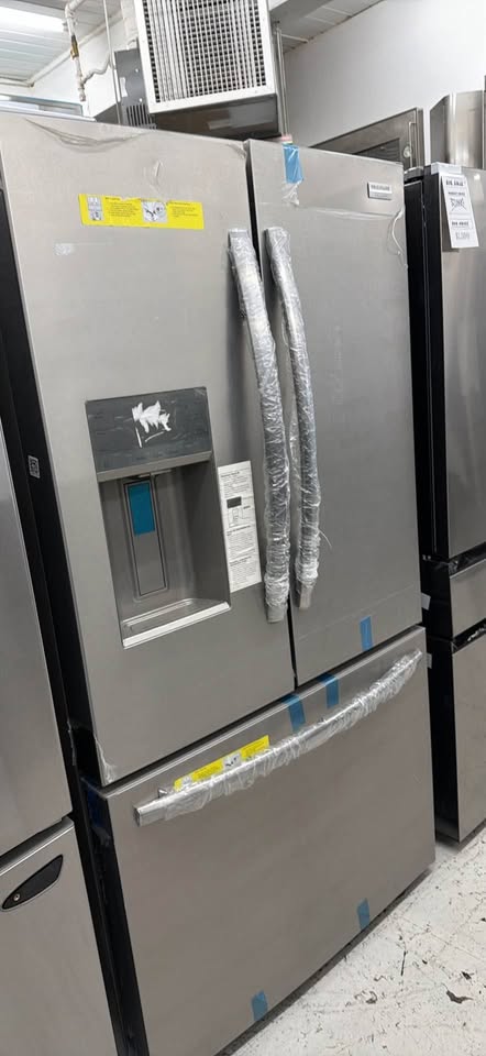 Actual Frigidaire Gallery 36 in. 28 cu. ft. Standard Depth French Door Refrigerator in Smudge-Proof Stainless Steel with Dual Ice Maker – Model GRFS2853AF in the MD Appliances showroom