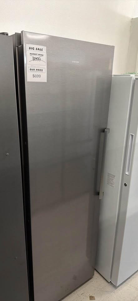 Actual Samsung 11.4 Cu. Ft. Frost-Free Convertible Upright Freezer in Stainless Steel – Model RZ11M7074SA in the MD Appliances showroom